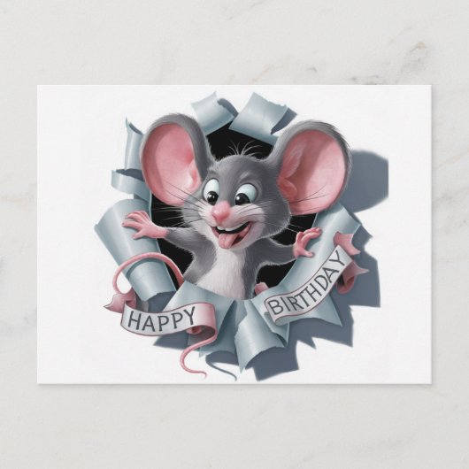 Postcards Happy Birthday Souris ポストカード (正面)
