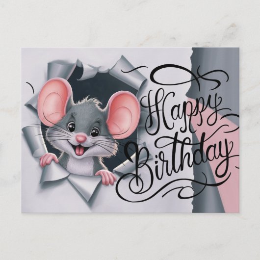Postcards Happy Birthday Souris 02 ポストカード (正面)