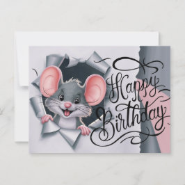 Postcards Happy Birthday Souris 02 ポストカード