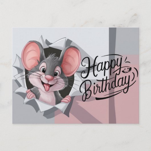 Postcards Happy Birthday Souris 04 ポストカード (正面)