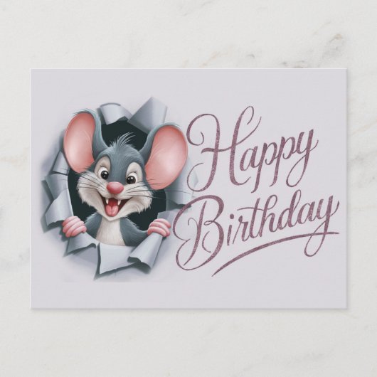 Postcards Happy Birthday Souris 06 ポストカード (正面)