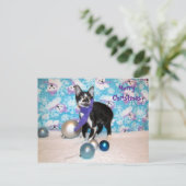 Postcrossing - カウボーイのクリスマス - 猫のポストカード ポストカード (スタンド正面)