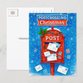 Postcrossing クリスマス 水彩 ポストカード (正面/裏面)