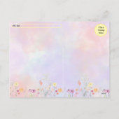 Postcrossing - パステルカラーの花と自転車 シーズンポストカード (裏面)