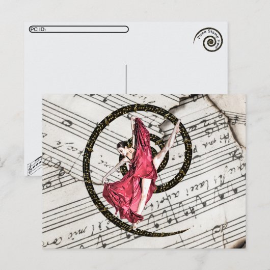 Postcrossing - ミュージカル ダンサー ポストカード (正面/裏面)