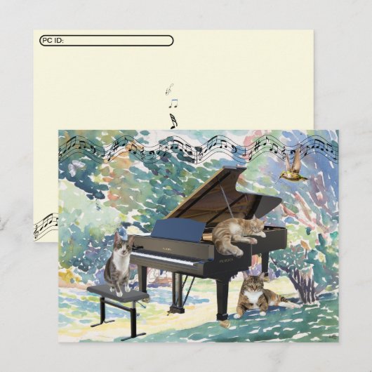 Postcrossing - ミュージカル ポストカード Meowy (正面/裏面)