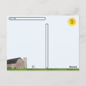 Postcrossing – 古い赤い納屋とサイロのはがき ポストカード (裏面)