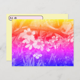 Postcrossing 70's Vibe Wildflowers、IDボックス付き ポストカード