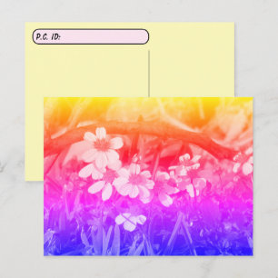 Postcrossing 70's Vibe Wildflowers、IDボックス付き ポストカード