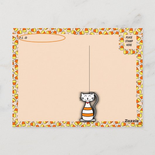 Postcrossing Annie's Curious Halloween Cat ポストカード (裏面)