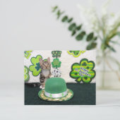 Postcrossing - Bandit The Cat's St. Patrick's Day ポストカード (スタンド正面)