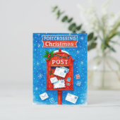 Postcrossing Christmas Watercolor Mailbox Postcard シーズンポストカード (スタンド正面)