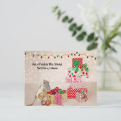 Postcrossing - Cute Rat 飾 For Christmas ポストカード (スタンド正面)