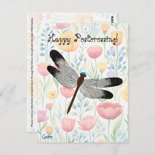Postcrossing Dragonfly – はがき (正面/裏面)