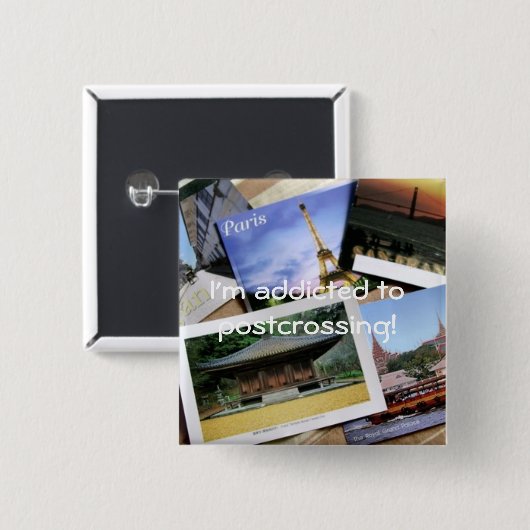 Postcrossing fan badge 缶バッジ (正面&裏面)