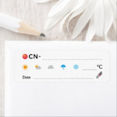 Postcrossing ID CN China 中国 Weather Date 明信片交換 ラベル (インサイチュ)