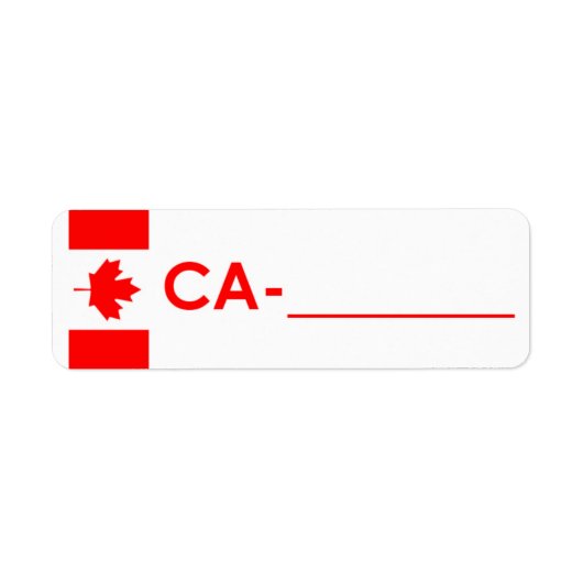 Postcrossing ID Label Canada "フラグスタイル" ラベル (正面)