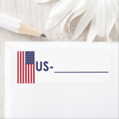 Postcrossing ID Label USA "フラグスタイル" ラベル (インサイチュ)