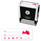 Postcrossing ID LVラトビアラトビヤ天気予報 セルフインキングスタンプ (インサイチュ)