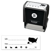 Postcrossing ID US America Weather Date C セルフインキングスタンプ (インサイチュ)