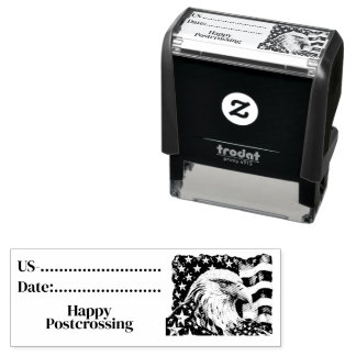 Postcrossing ID USA, USA Eagleデザイン, セルフインキングスタンプ