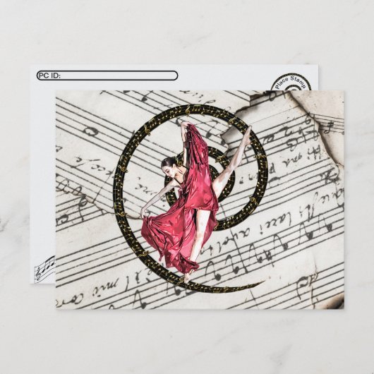 Postcrossing - Musical Dancer Postcard シーズンポストカード (正面/裏面)