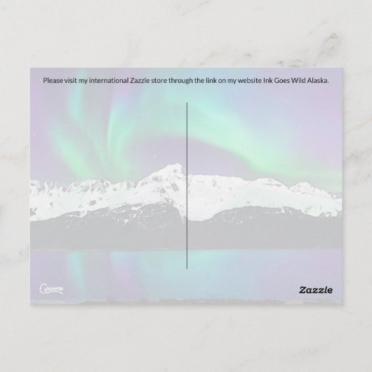 Postcrossing Northern Lights 1 – はがき (裏面)