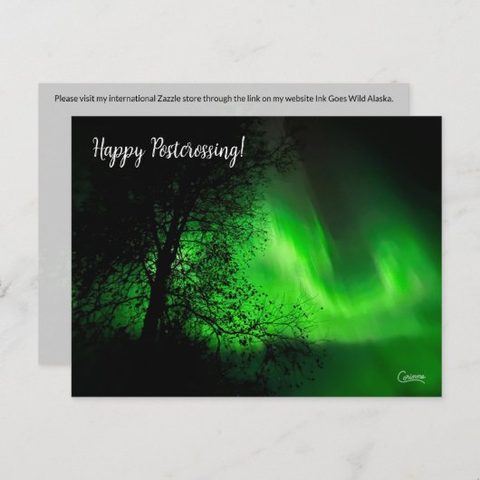 Postcrossing Northern Lights 2 – はがき (正面/裏面)