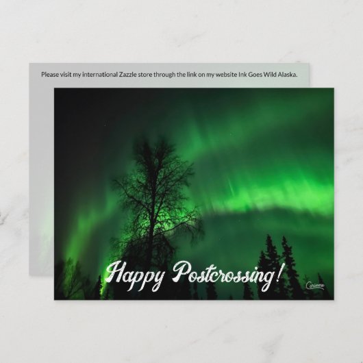 Postcrossing Northern Lights 4 – はがき (正面/裏面)