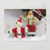 Postcrossing - Santaが雪だるま葉書を作成 ポストカード (正面)