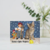 Postcrossing - Santa's Little Helpers - Cat & 小妖精や ポストカード (スタンド正面)
