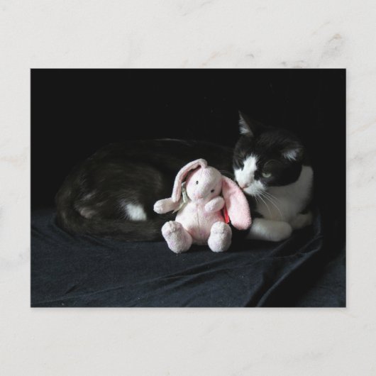 Postcrossing Some Bunny Love Me - Catポストカード ポストカード (正面)