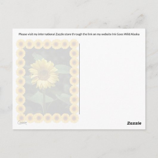 Postcrossing Sunflower – はがき (裏面)