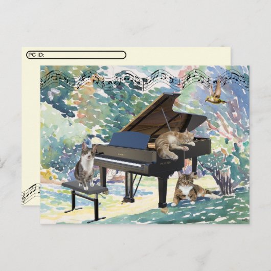 Postcrossing - The Meowy Musical Postcard シーズンポストカード (正面/裏面)