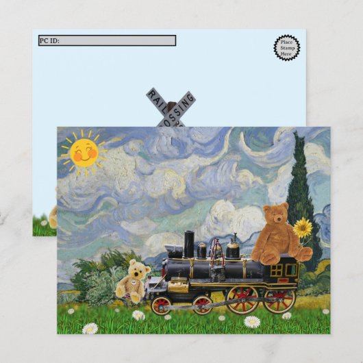 Postcrossing - Traveling Teddy Bears シーズンポストカード (正面/裏面)