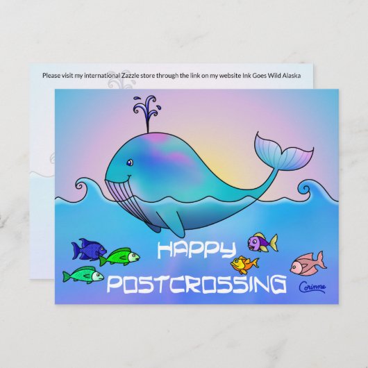 Postcrossing Whale – はがき (正面/裏面)