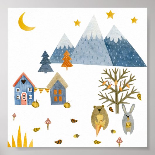 Poster (15,2 x 15,2cm) - Autumn ポスター (正面)