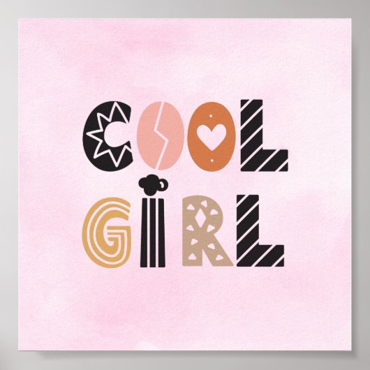 Poster (15,2 x 15,2cm) - Cool Girl ポスター (正面)