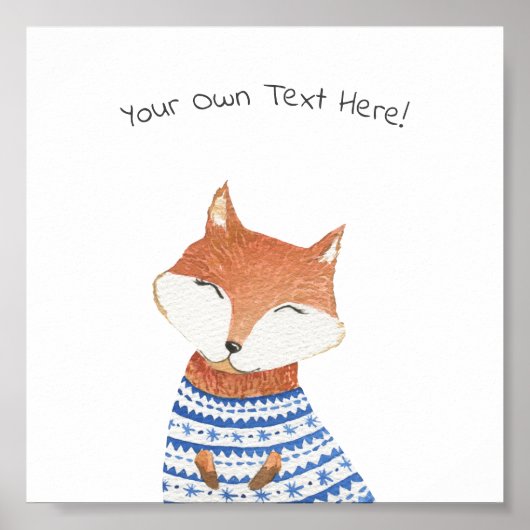 Poster (15,2 x 15,2cm) - Cute Little Fox ポスター (正面)