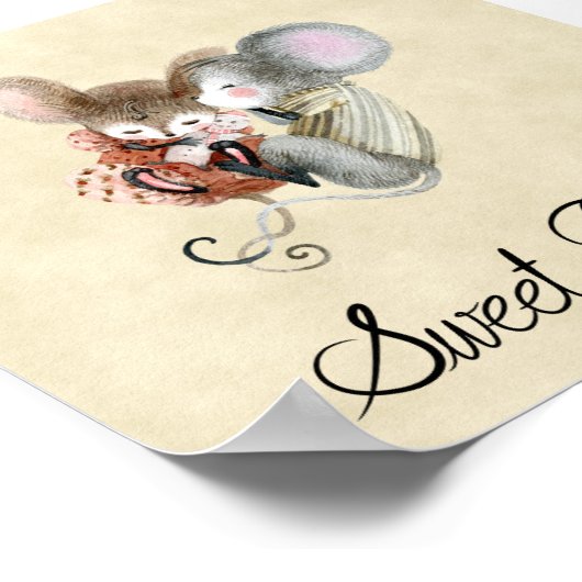 Poster (15,2 x 15,2cm) - Cute Little Mice ポスター (角)