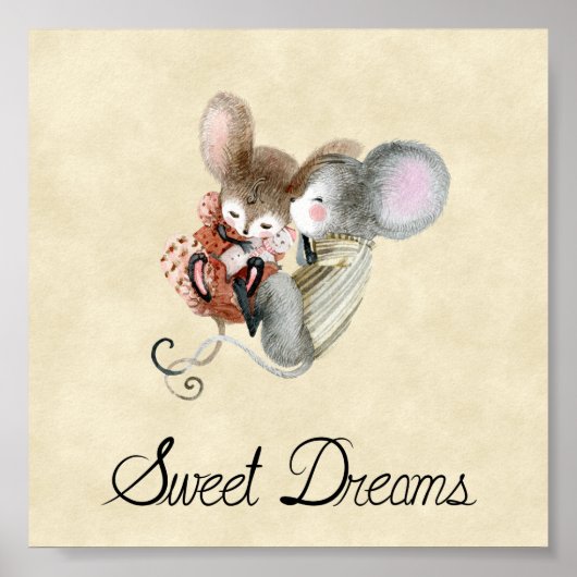 Poster (15,2 x 15,2cm) - Cute Little Mice ポスター (正面)