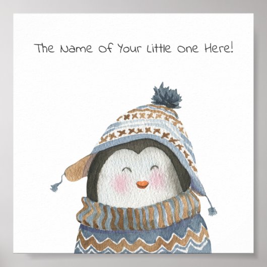 Poster (15,2 x 15,2cm) - Little Penguin ポスター (正面)