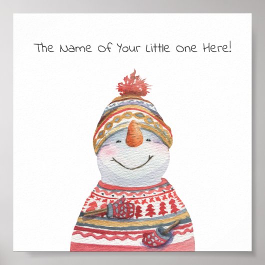 Poster (15,2 x 15,2cm) - Snowman In A Sweater ポスター (正面)
