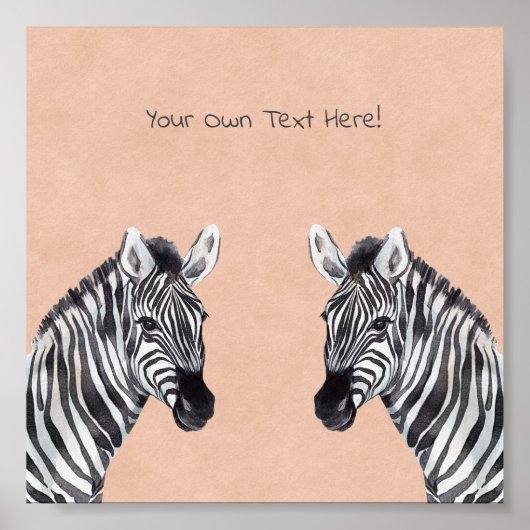 Poster (15,2 x 15,2cm) - Zebra ポスター (正面)