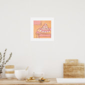 poster acrylverfschilderij taart ポスター (キッチン)
