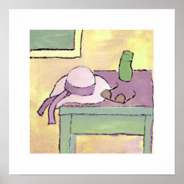 poster acrylverfschilderij zonnehoed  ポスター