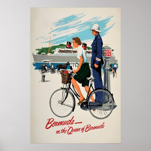 Poster advertisement Queen Bermuda Steam Shi ポスター (正面)