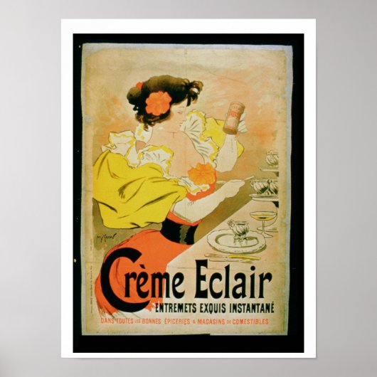 Poster advertising 'Creme Eclair Instant Dessert' ポスター (正面)