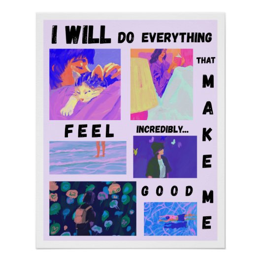 Poster aesthetic collage mental health comforting  ポスター (正面)