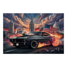 Poster Auto Drapeaux 07